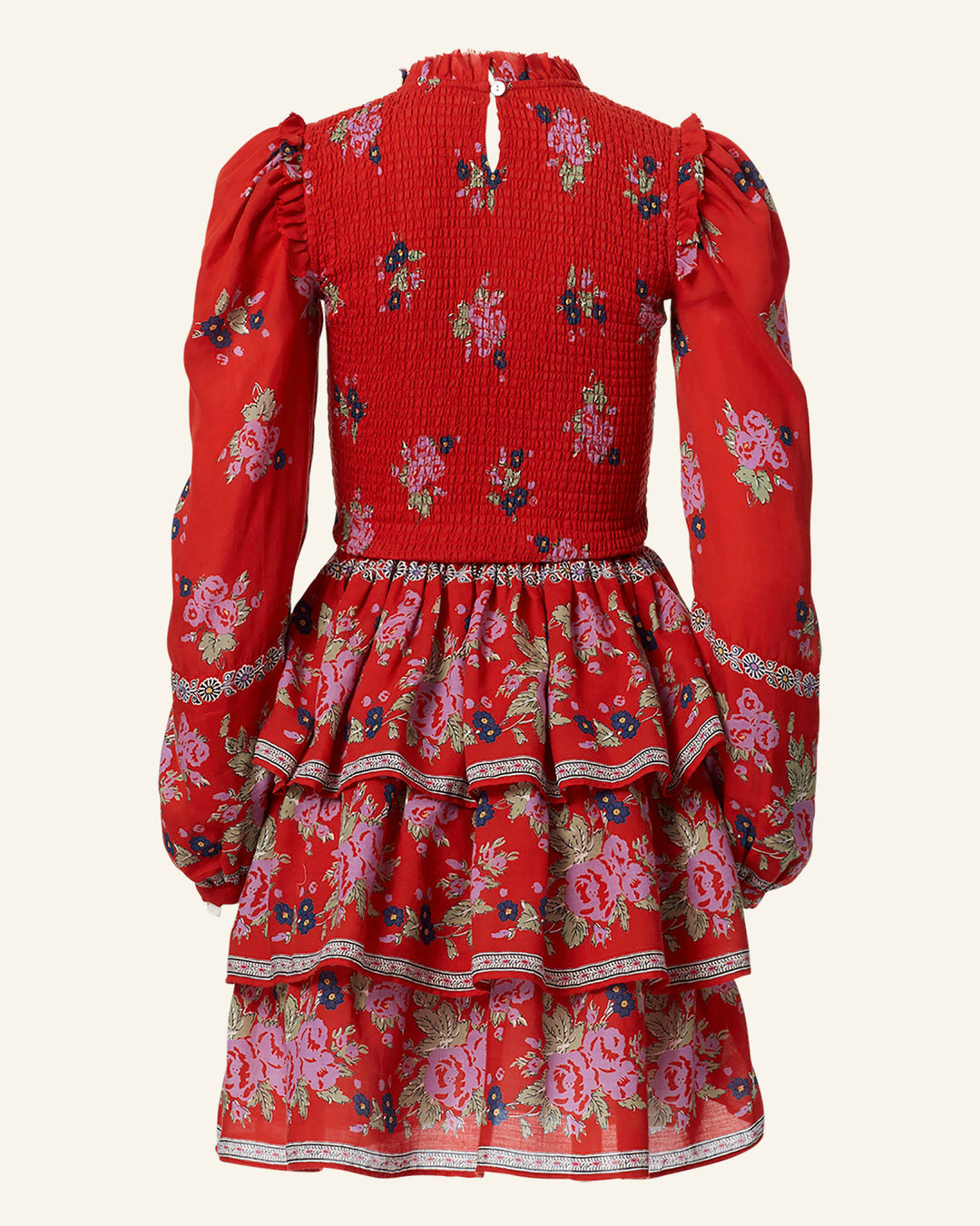 Selma Carmine Bouquet Dress