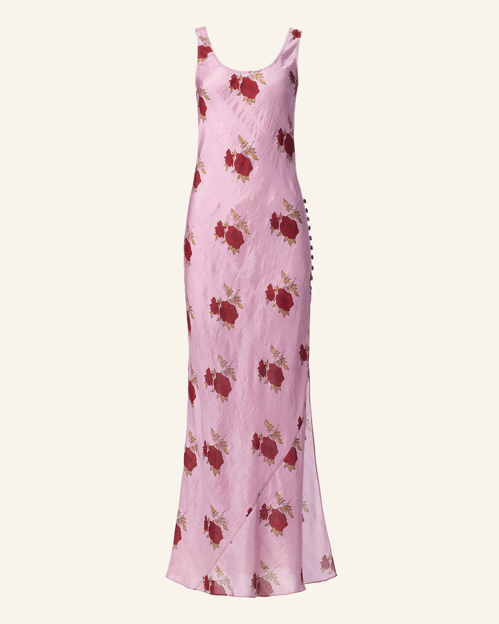 Adele Ruby Rosette Silk Dress