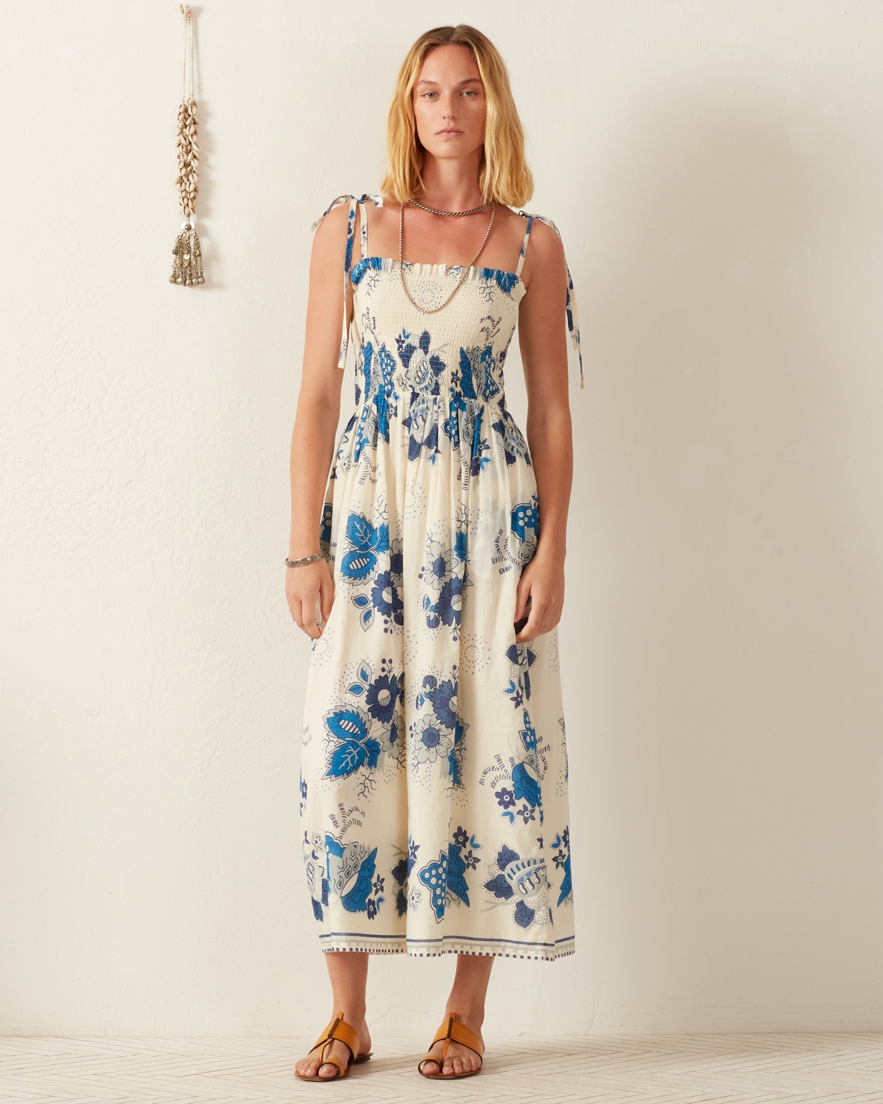 Kaia Dress in Blue Tartan Check