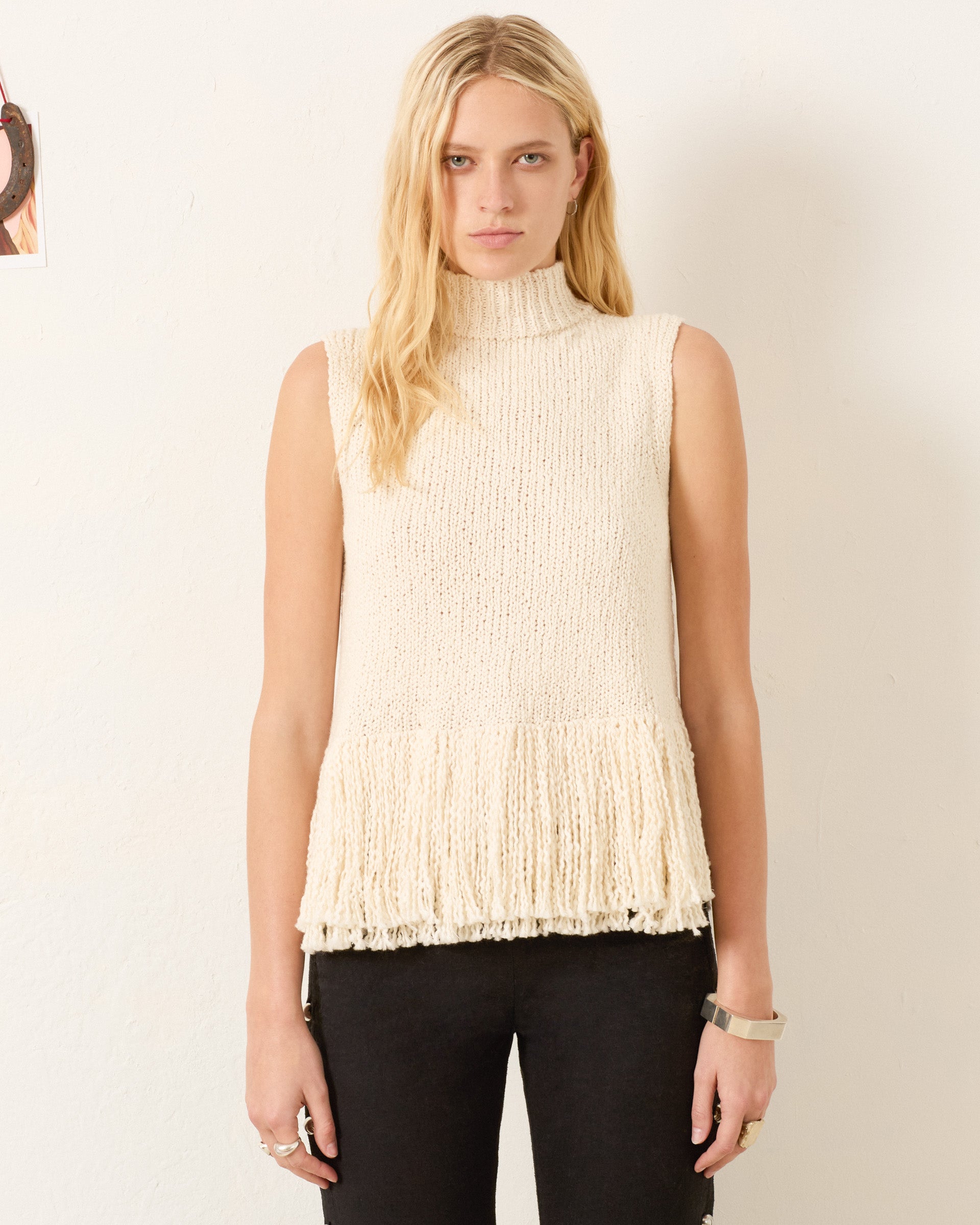 Sonia Snow Fringe Top