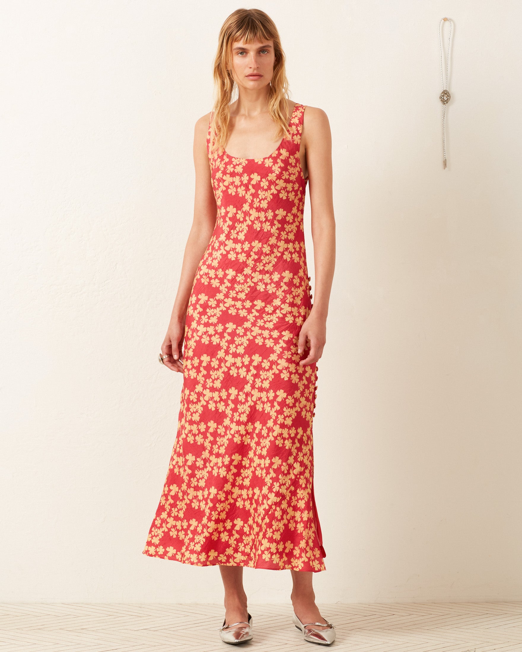 Alix Of Bohemia Adele Dress Clover in Crimson - Size Medium (also XS, L) Alix Of Bohemia Adele Dress Clover in Crimson - Size Medium (also XS, L)