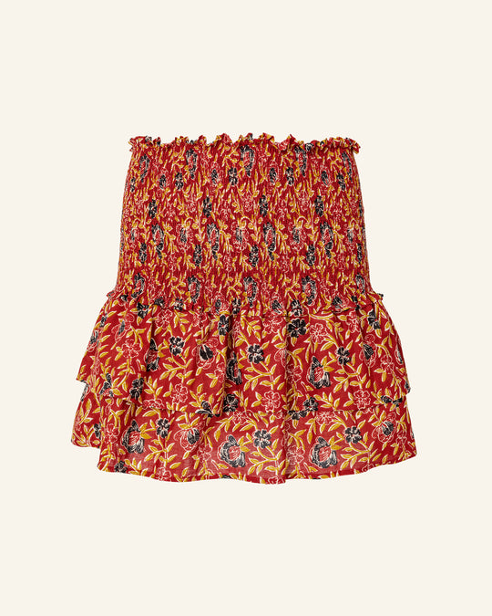 Maria Carnelian Ruffle Skirt