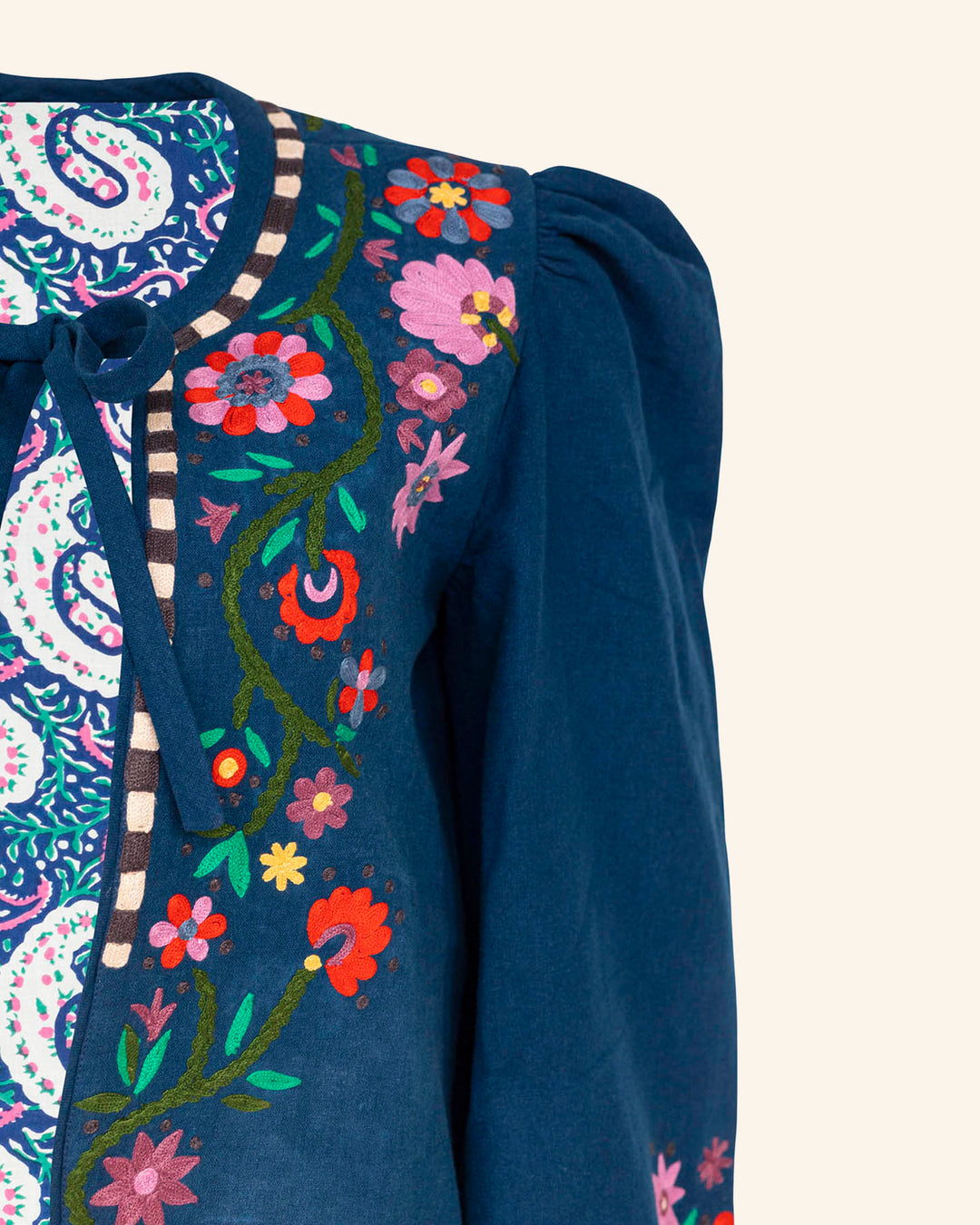 Fiorella Lapis Embroidered Jacket
