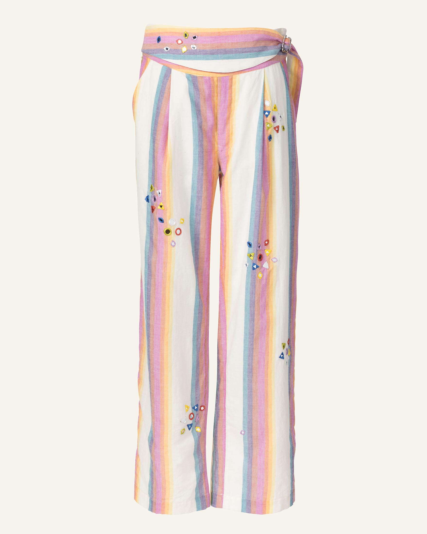 Pastel striped fashion pants