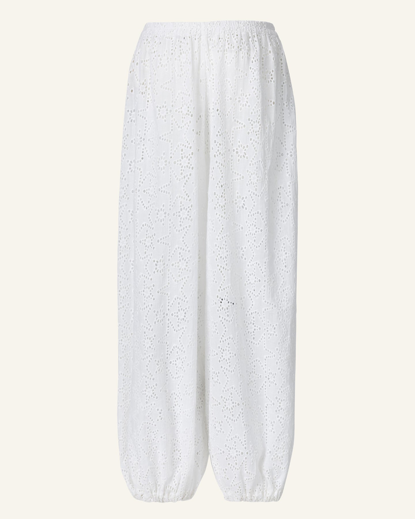 White plain cotton palazzo pants