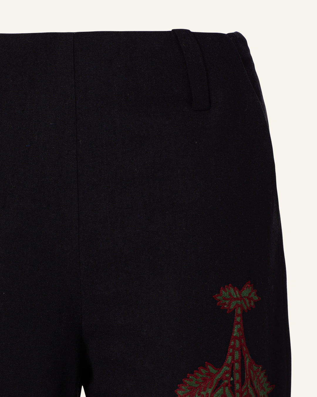 Charlie Black Bloom Embroidered Pant