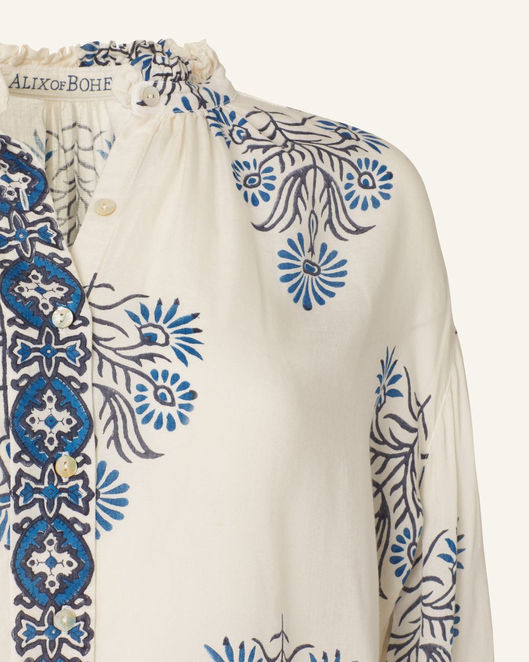 Poet Black and Blue Blouse
