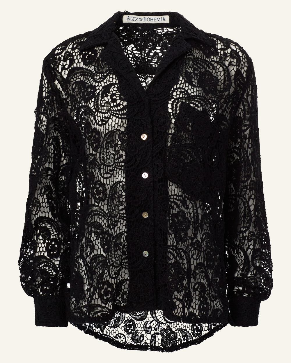 Patti Black Floral Lace Shirt