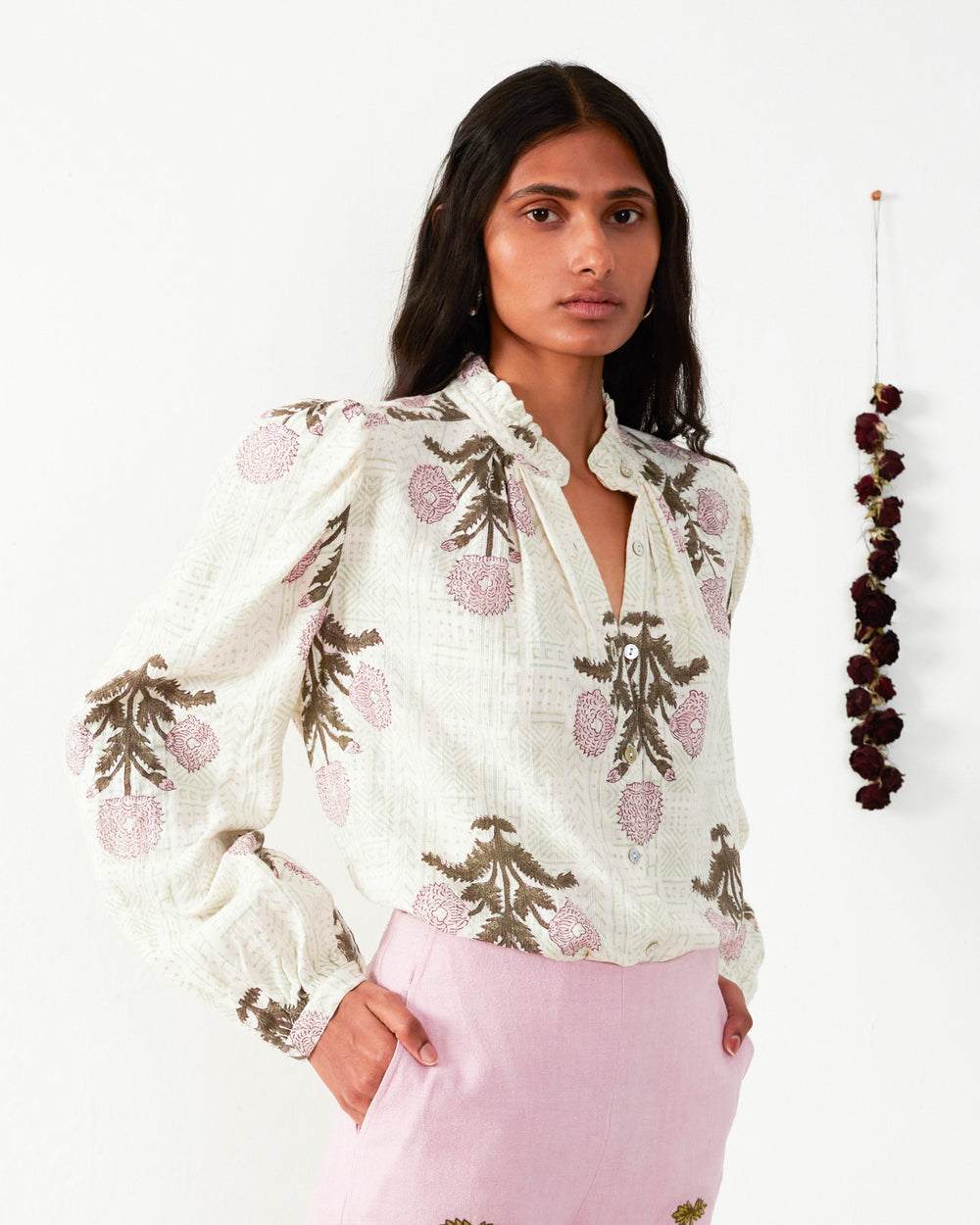 Annabel Blush Triple Bloom Shirt