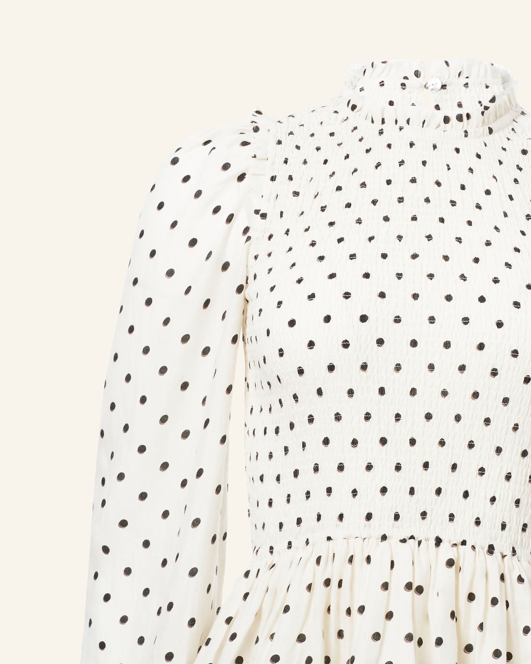 White long sleeve polka hotsell dot dress