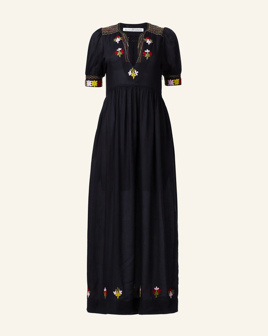 Waverly Smoke Embroidered Dress