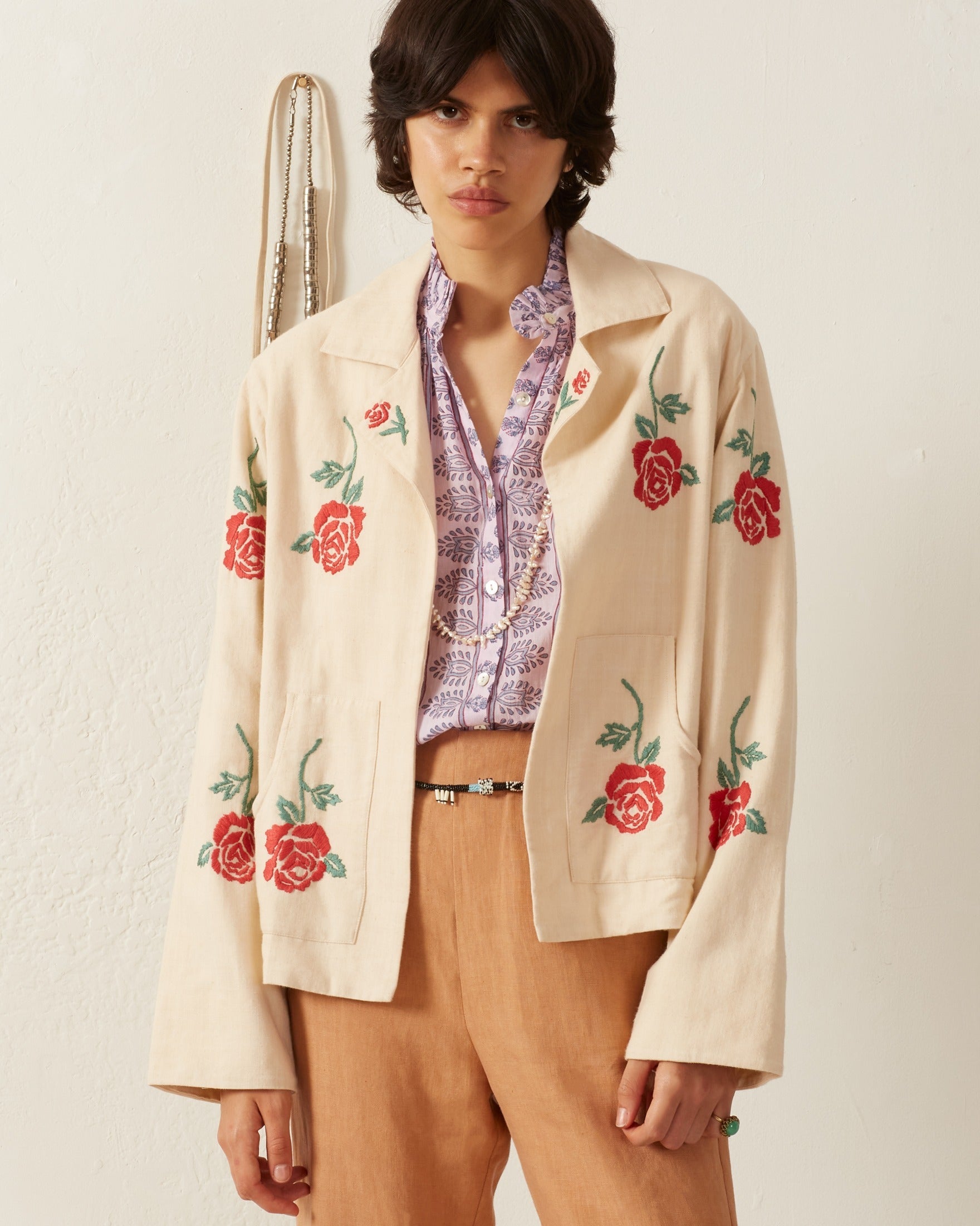 Jacket With Roses Western Blush Rose Jacket