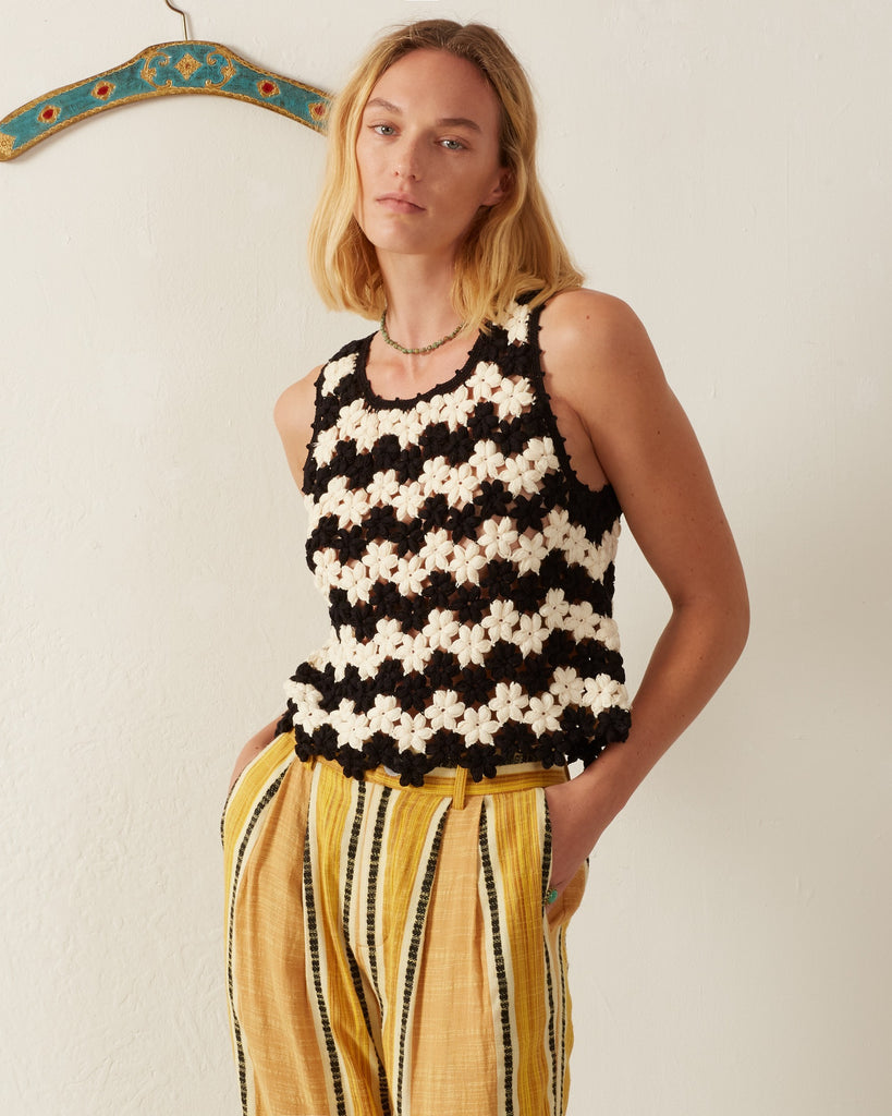 トップス Our Legacy BOX SLEEVELESS Cotton Crochet Our Legacy - Box Sleeveless Black Cotton Crochet