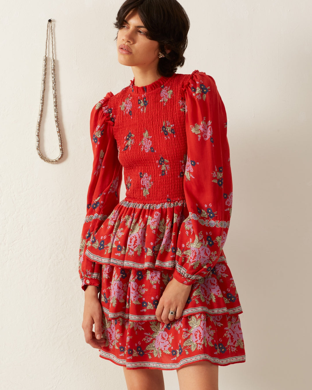 Selma Carmine Bouquet Dress Carmine / XS Selma Carmine Bouquet Dress Carmine / XS