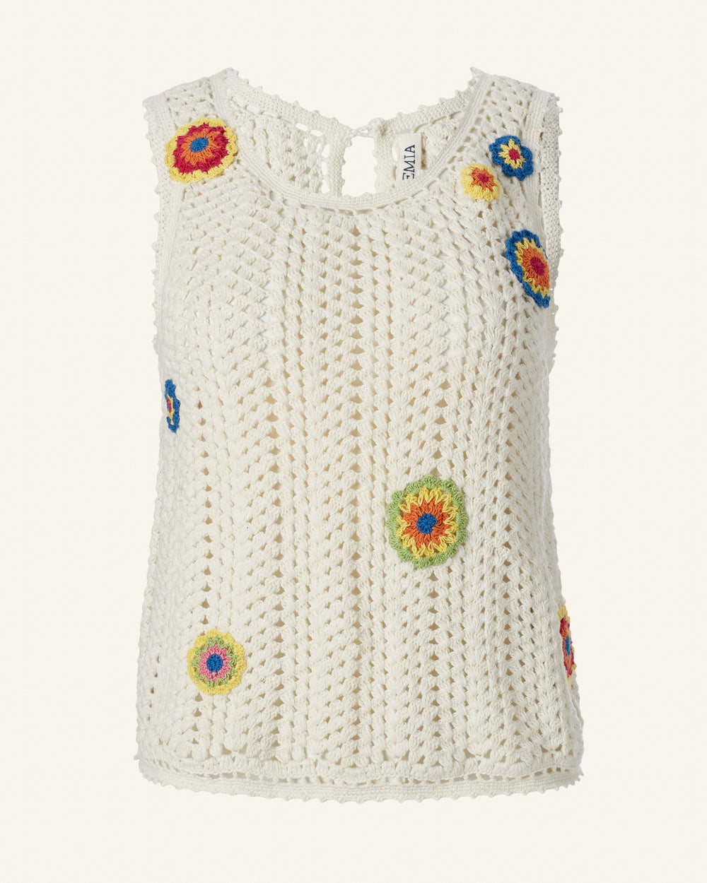 Lula Pearl Flower Crochet Top