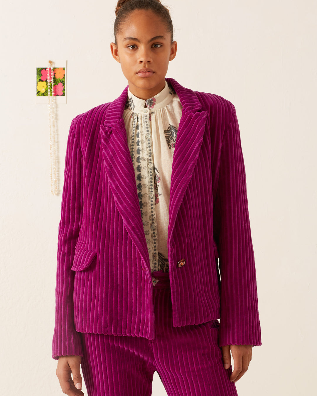 velvet dress with blazer Dree Violet Velvet Blazer Violet / XL