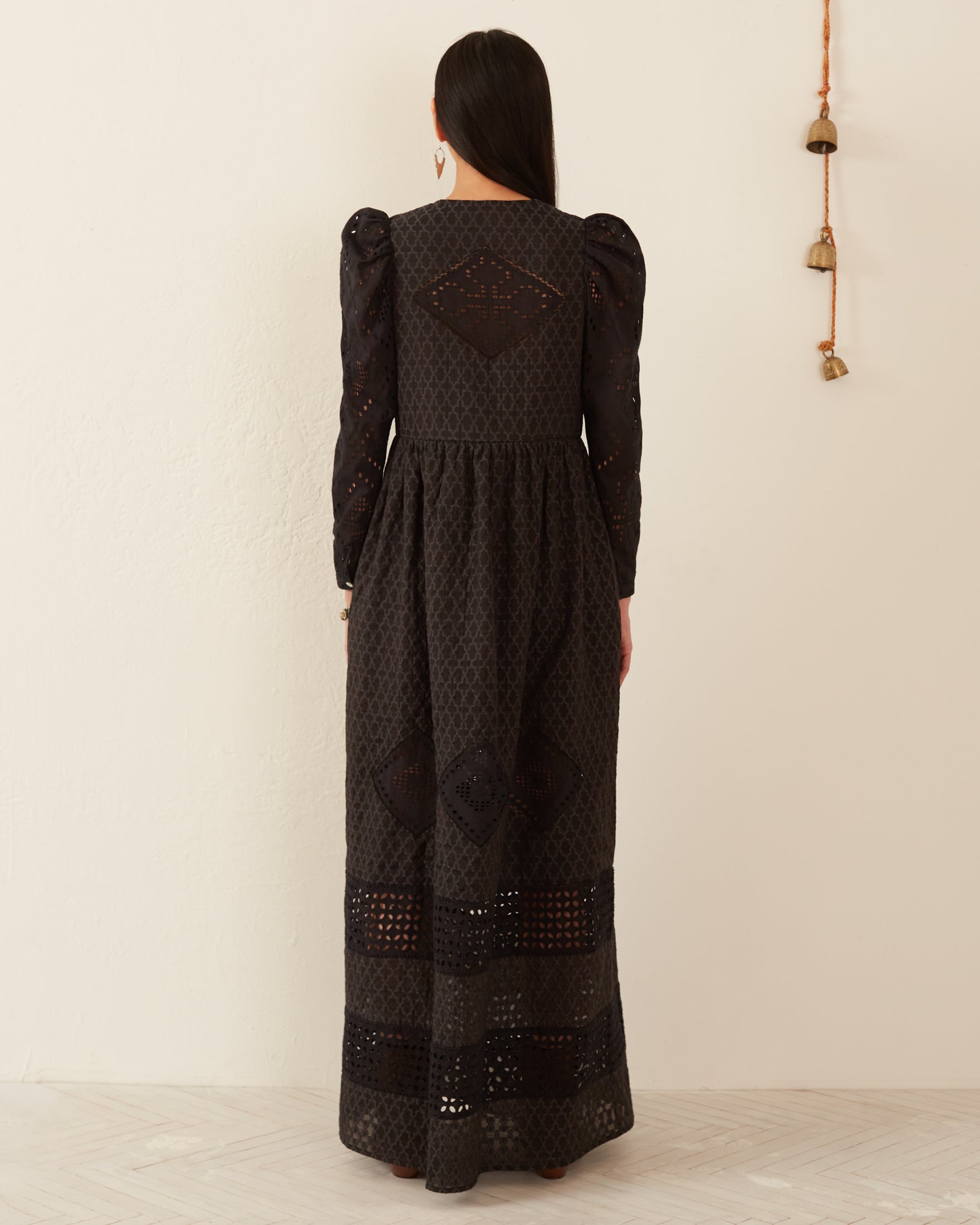 Black eyelet maxi on sale dress