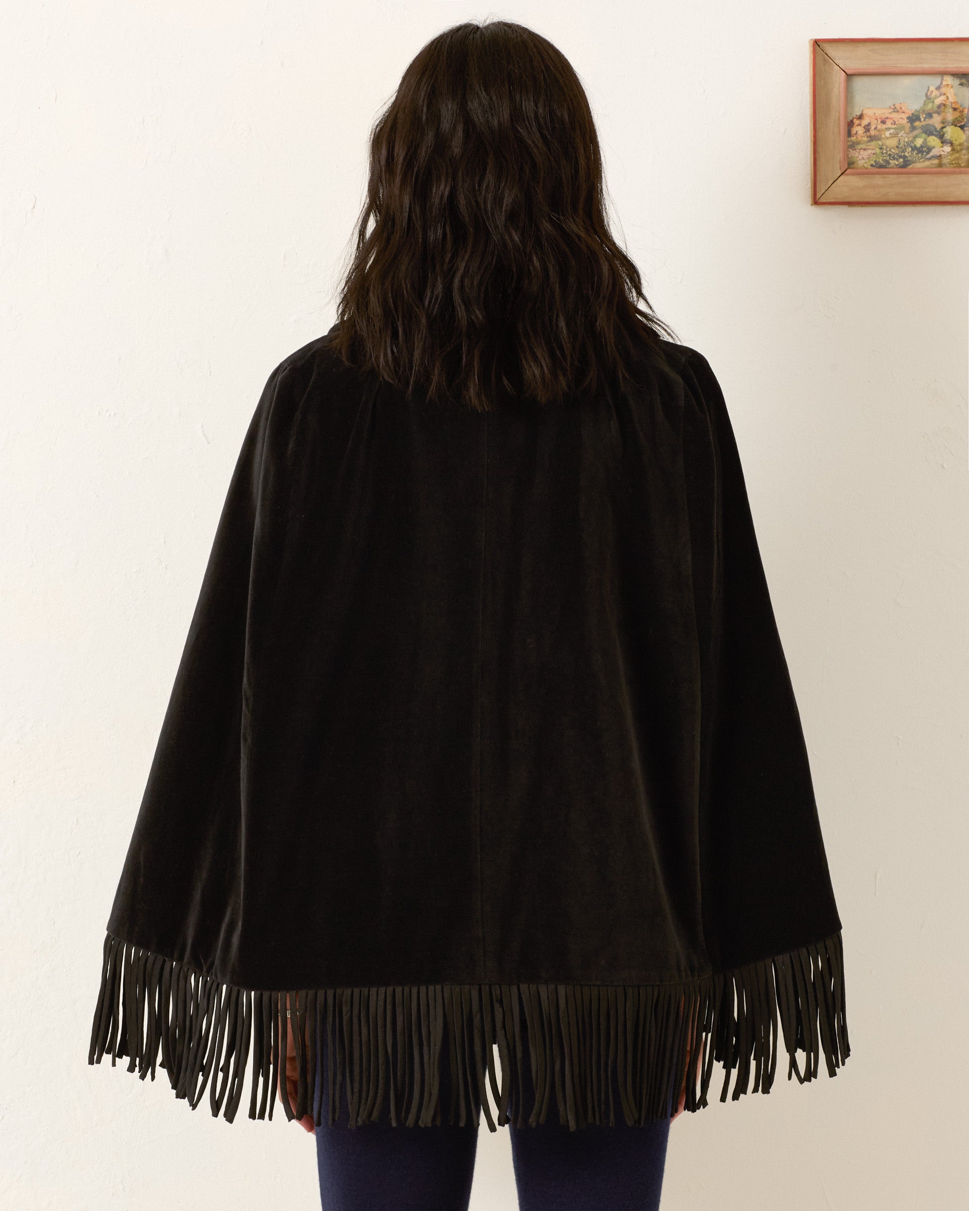 Kensington Onyx Fringe Cape
