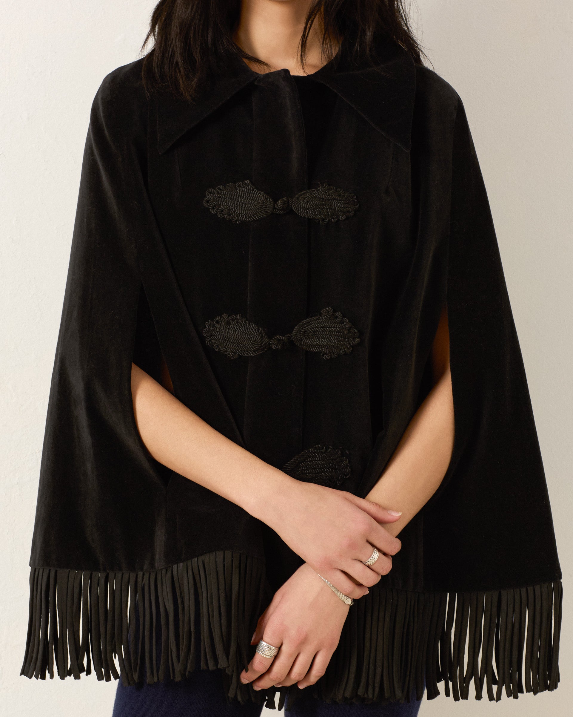 Kensington Onyx Fringe Cape