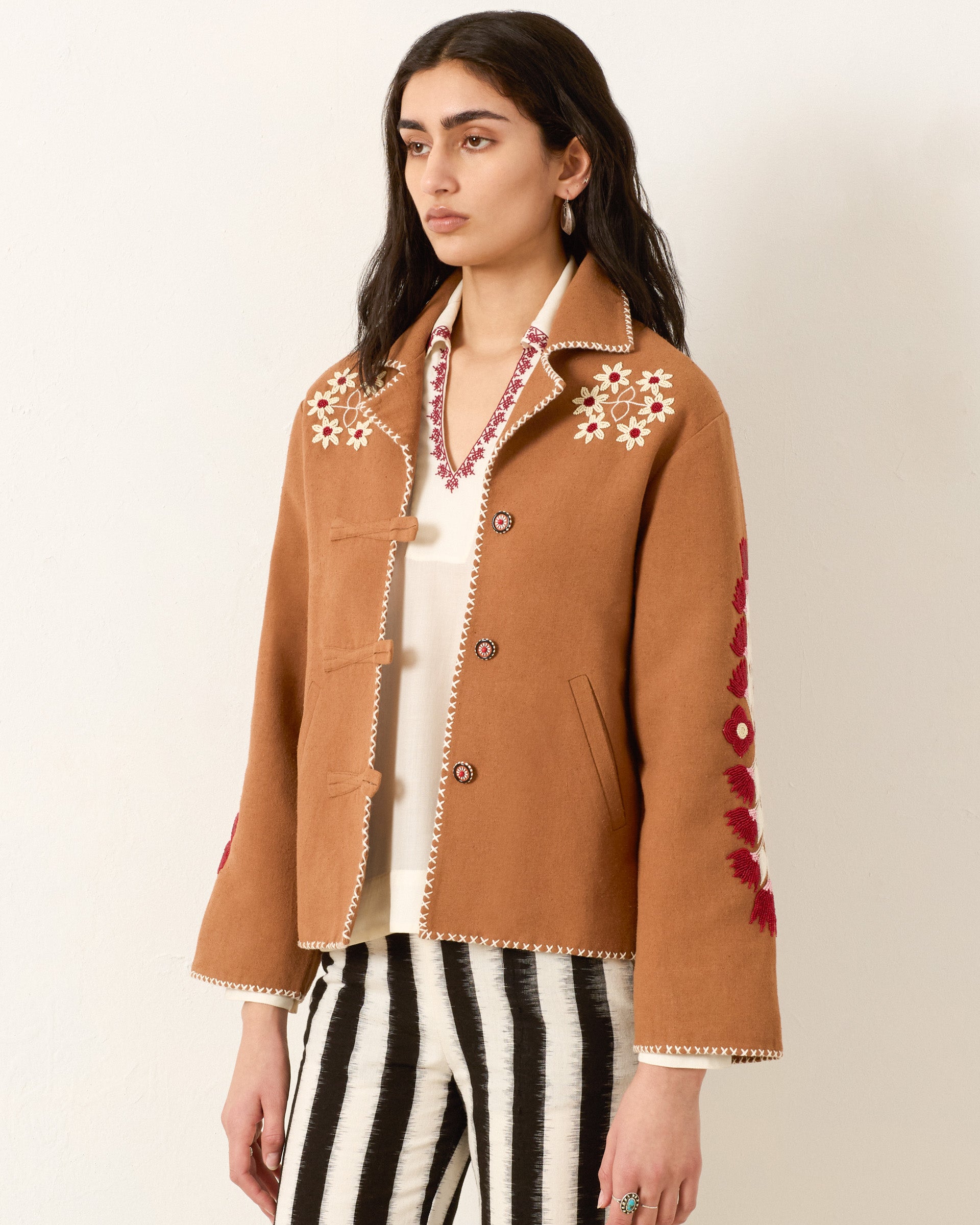 acka flower jacquard jacket（brown） 61pt97AYQ9L.jpg