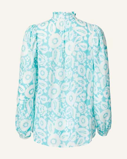 Annabel Turquoise Flower Shirt