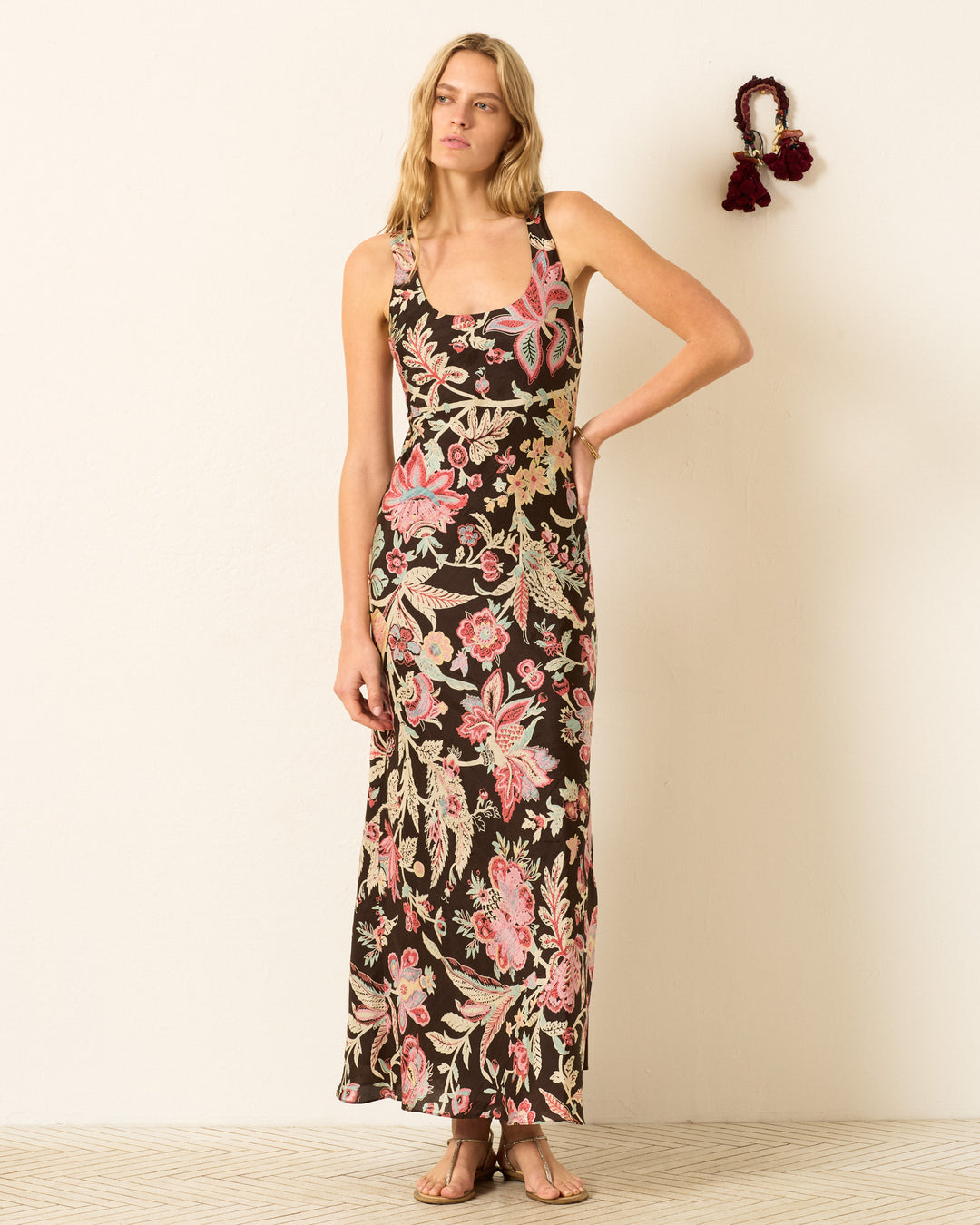 Adele Terra Floral Silk Dress Terra / XL Adele Terra Floral Silk Dress Terra / XL