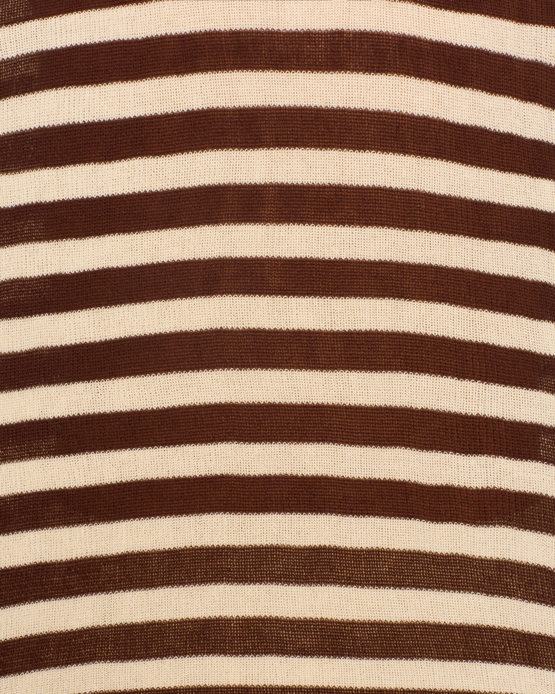 Close-up of the Axel Clove Stripe Sweater, showcasing horizontal brown and beige stripes crafted from soft bamboo viscose knit.