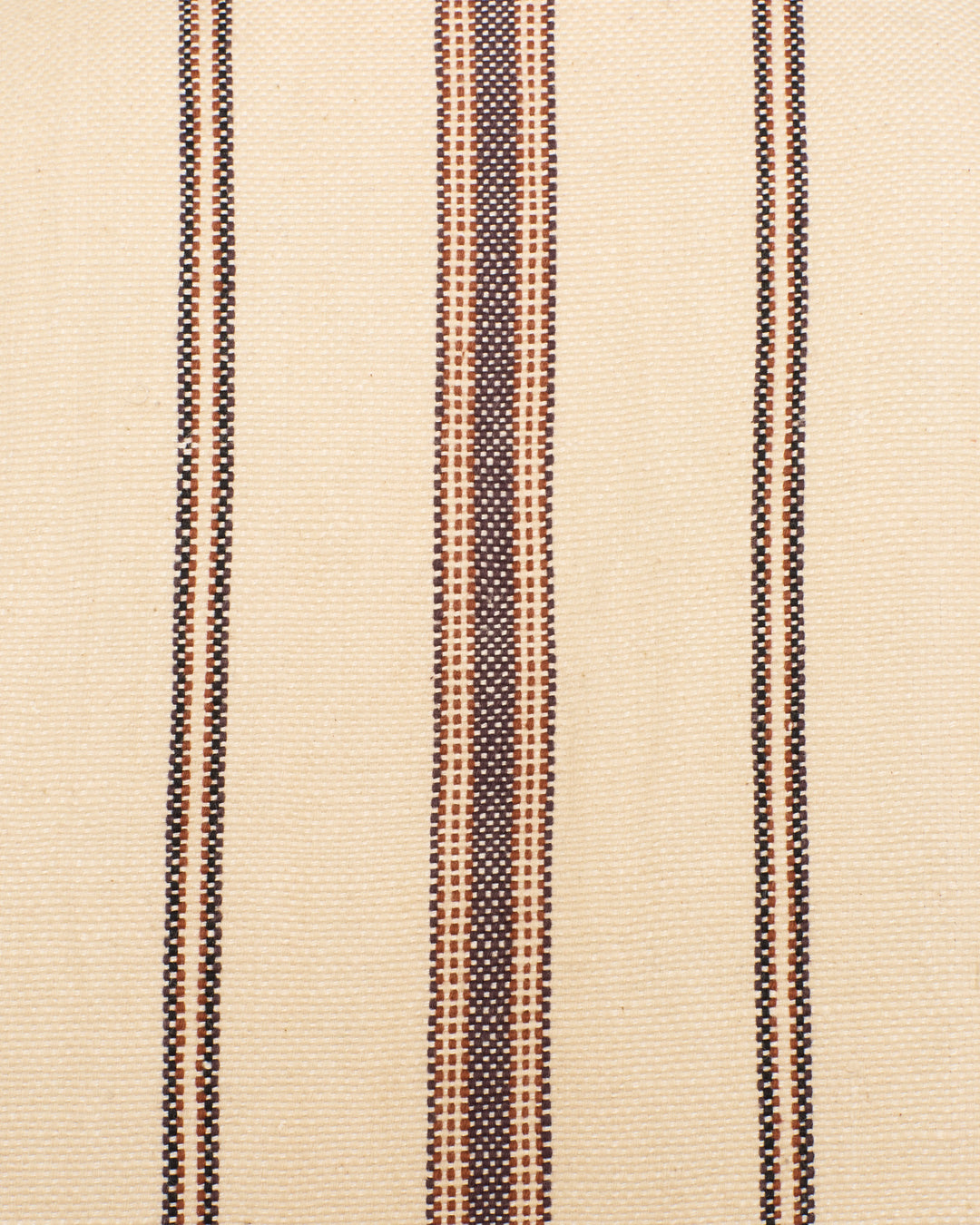 The Francis Bark Stripe Jacket features beige fabric with vertical brown and dark brown stripes, crafted from a linen and cotton blend—ideal for a stylish woven stripe look.