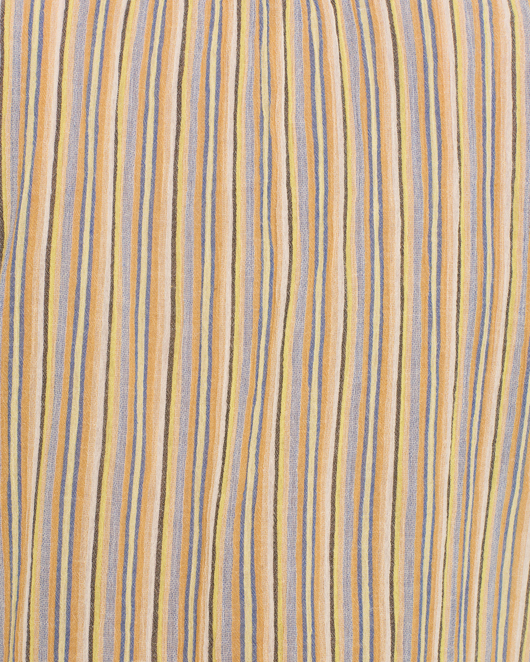 The Winn Sandlilt Stripe Shirt features textured yarn-dyed cotton with vertical blue, beige, cream, and brown stripes for added dimension.
