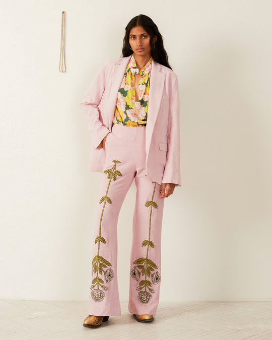Charlie Crocus Embroidered Pant