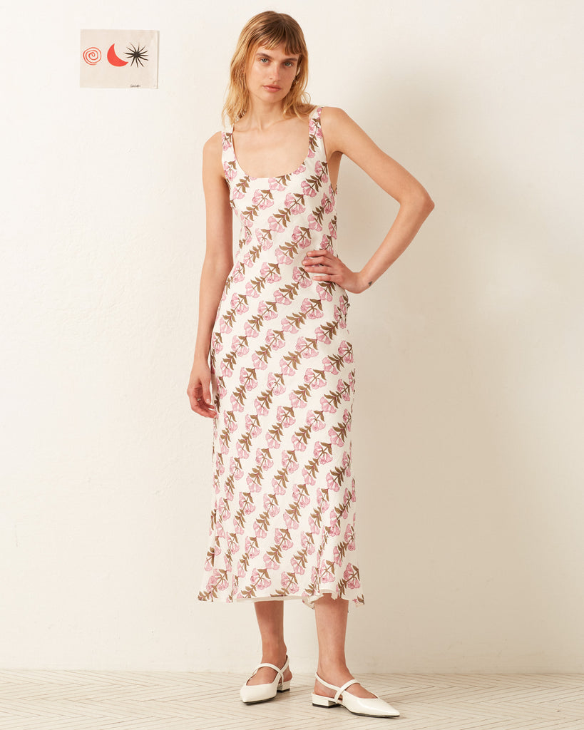 Adele Trumpet Lily Silk Dress Trumpet / M