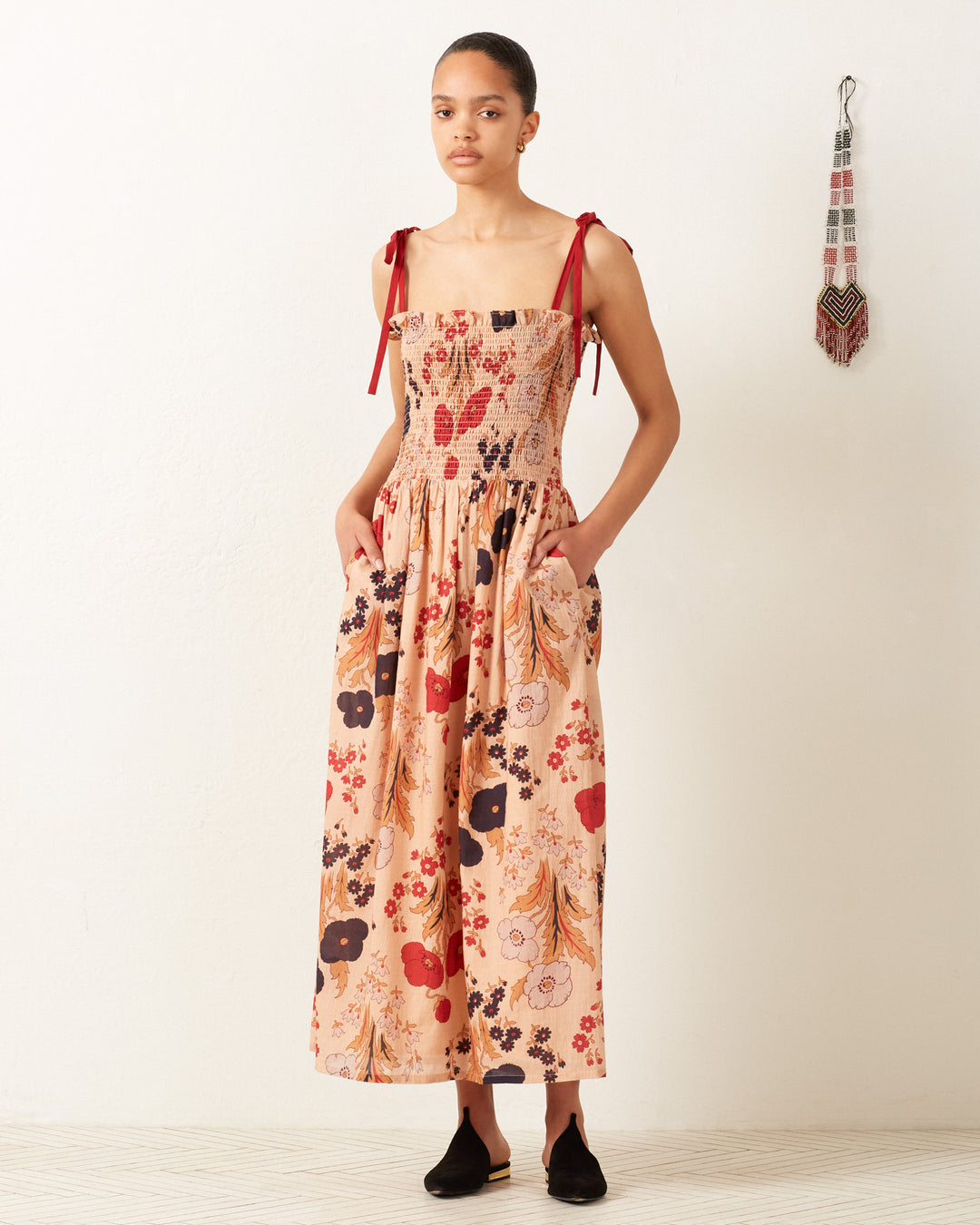 KAIA VINTAGE POPPY DRESS NUDE POPPY / L KAIA VINTAGE POPPY DRESS NUDE POPPY / L