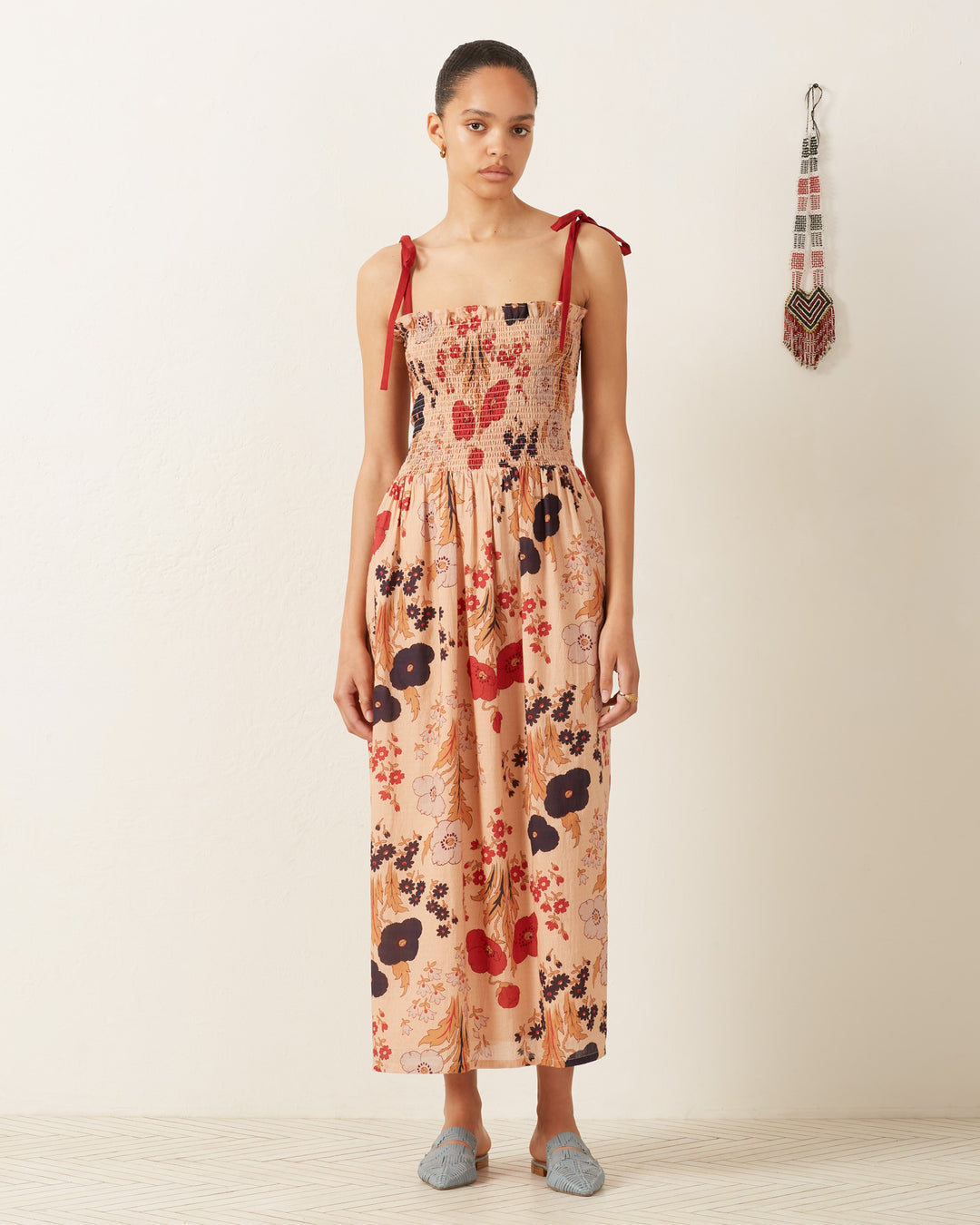 KAIA VINTAGE POPPY DRESS NUDE POPPY / L KAIA VINTAGE POPPY DRESS NUDE POPPY / L