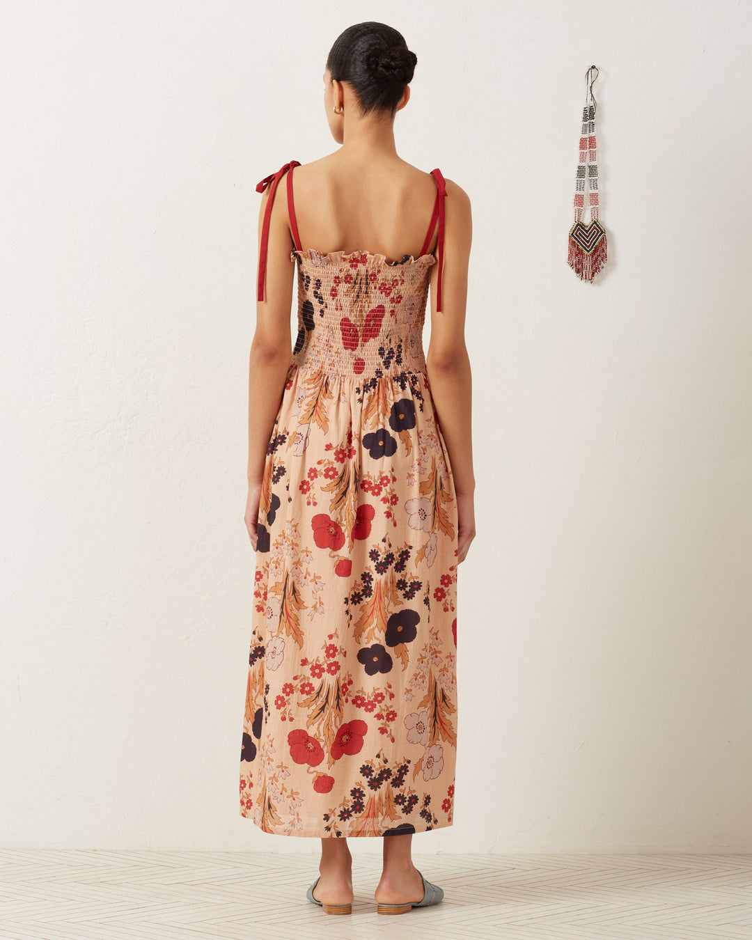 KAIA VINTAGE POPPY DRESS NUDE POPPY / L KAIA VINTAGE POPPY DRESS NUDE POPPY / L