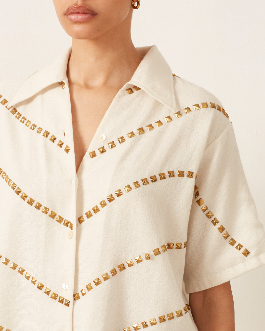 Stevie Whitegold Studded Shirt