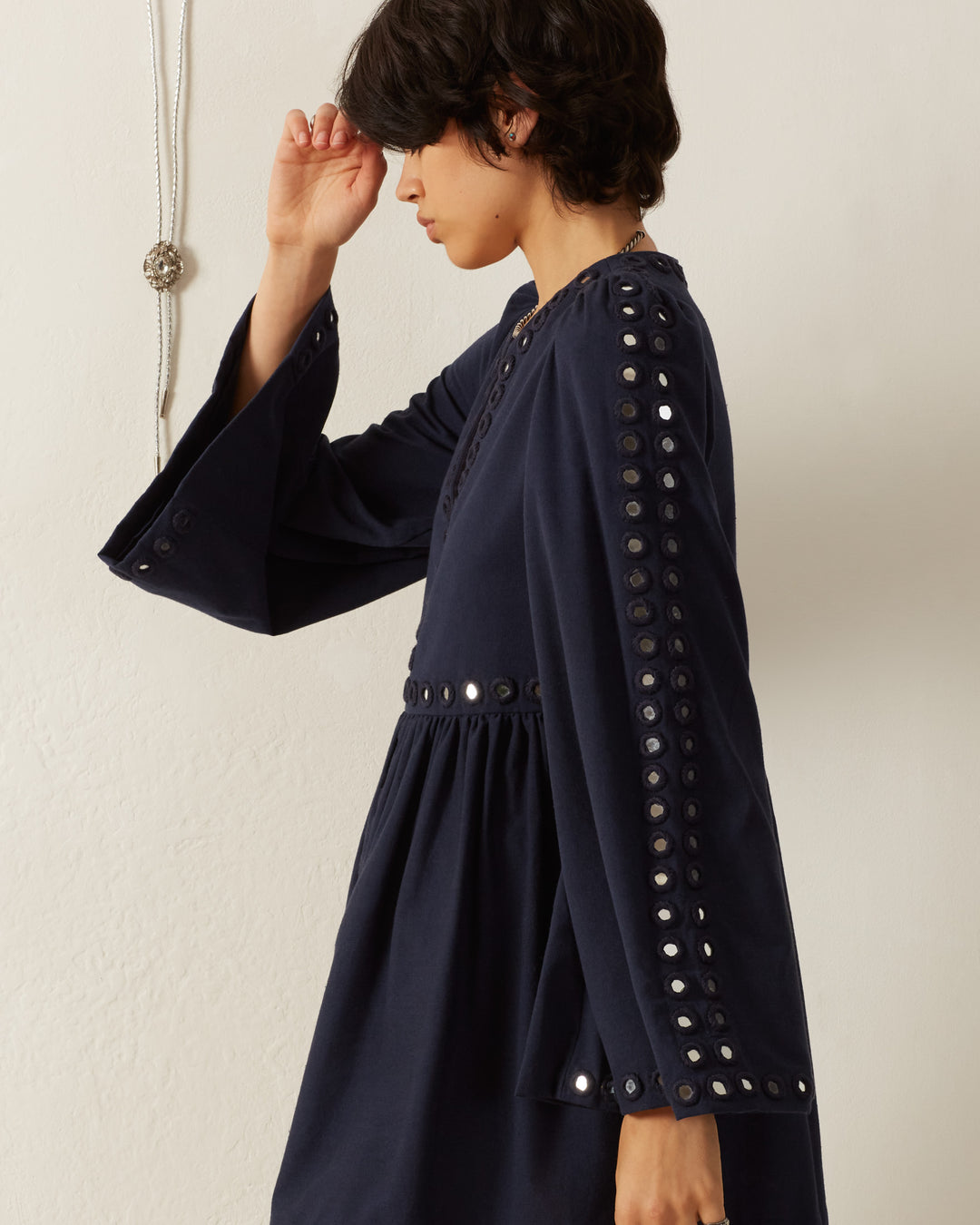mirror dress long sleeve MIRROR MIRROR EMBELLISHED LONG SLEEVE MAXI DRESS WHITE