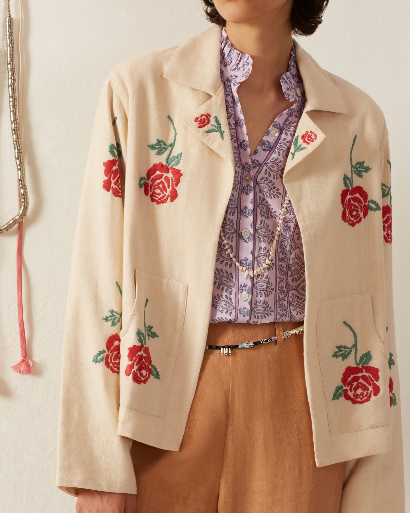 Jacket With Roses Western Blush Rose Jacket