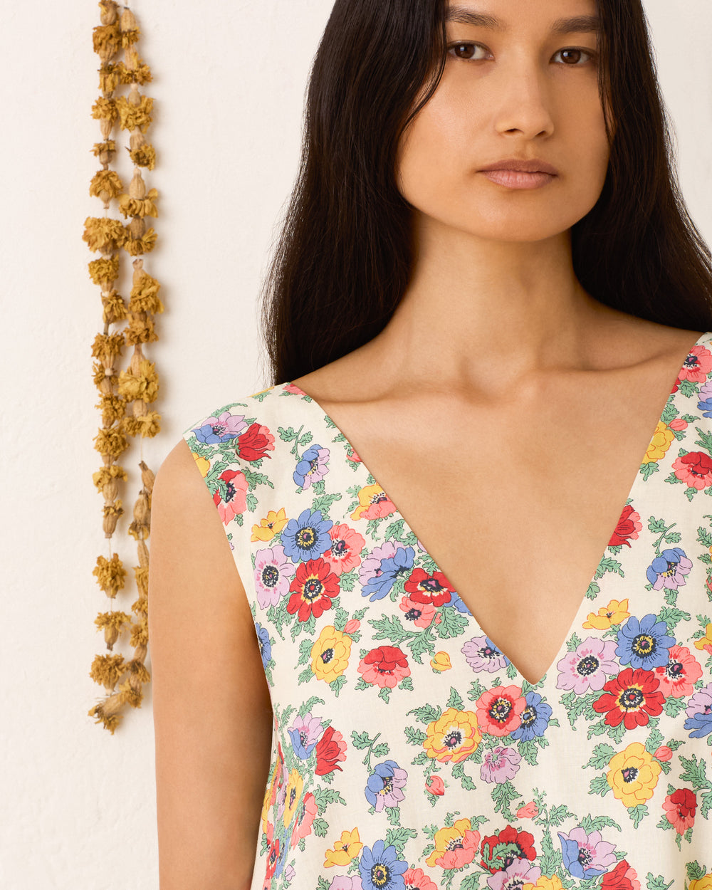 Soleil Wildflower Linen Dress Wildflower / L Soleil Wildflower Linen Dress Wildflower / L
