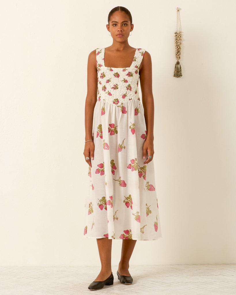 alix of bohemia kaia dress Kay Strawberry Dot in White Poppy dress
