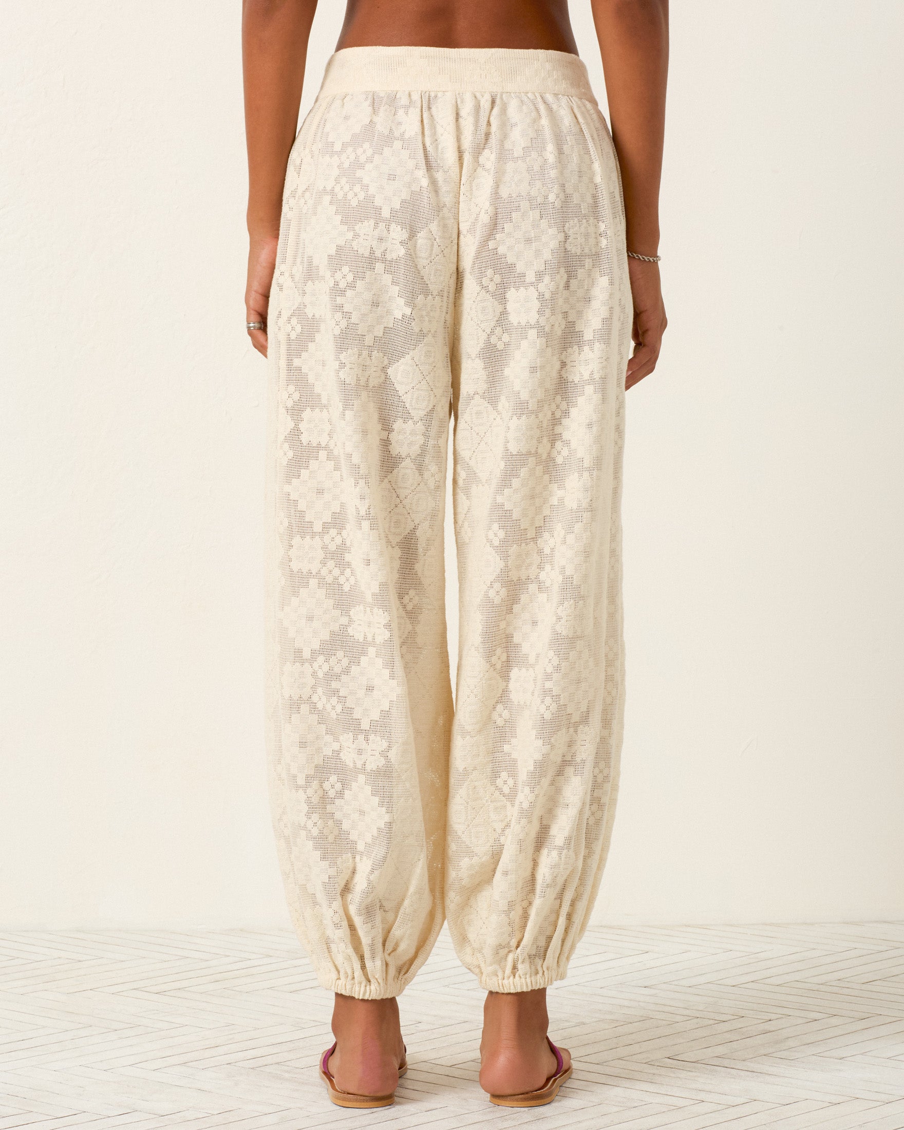 Margot Ecru Tetris Lace Pant