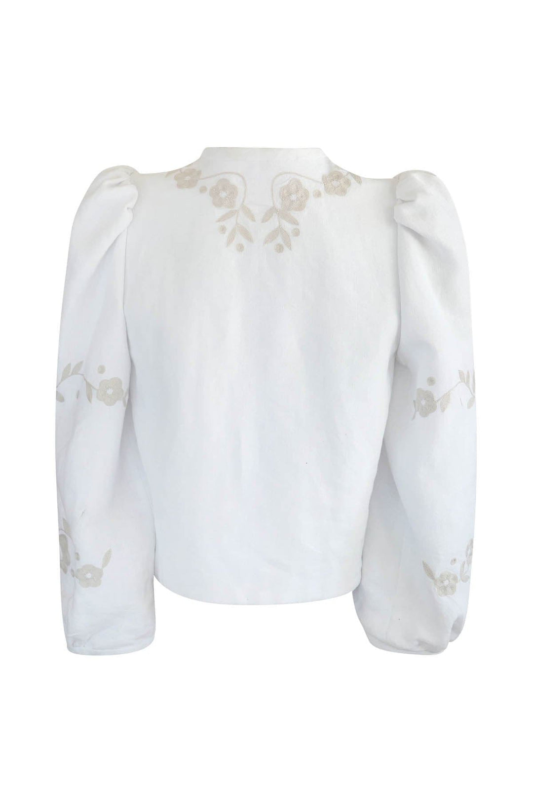 Erika White and Cream Hand Embroidered Jacket
